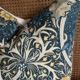 William Morris Seaweed Fabric Designer Cushion Pillow Cover Blue Green - thumbnail 4