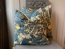 William Morris Seaweed Fabric Designer Cushion Pillow Cover Blue Green - thumbnail 1
