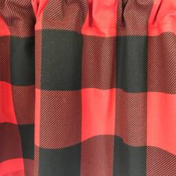 Red & Black Buffalo Check Valance, Custom Window Treatment - thumbnail 2