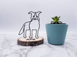 Personalized Border Collie Wire Sculpture, Pet Memorial Art - thumbnail 1