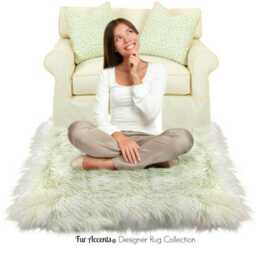 Faux Fur Sheepskin Rug - White Shag Throw Rug, Usa Made