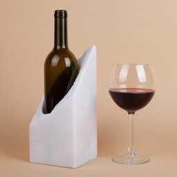 Handmade White Marble Wine Bottle Holder Unique Rack - thumbnail 2
