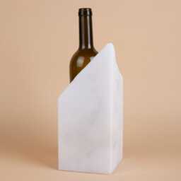 Handmade White Marble Wine Bottle Holder Unique Rack - thumbnail 3