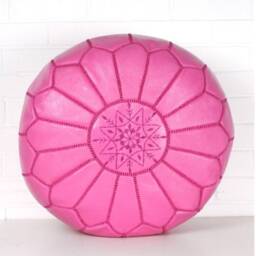 Premium Leather Pouf - Elevate Your Decor With Handmade Sophistication Comfy Seat Luxurious Addition To Home