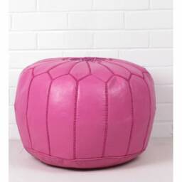 Premium Leather Pouf - Elevate Your Decor With Handmade Sophistication Comfy Seat Luxurious Addition To Home - thumbnail 2