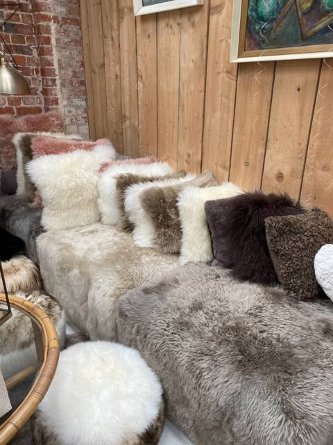 Sheepskin Cushion , Pillow . Ivory, Cream. Our Luxuriously Soft Sheepskin Cushions Are Fabulous - image 1