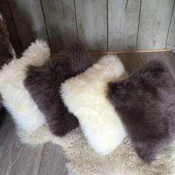 Sheepskin Cushion , Pillow . Ivory, Cream. Our Luxuriously Soft Sheepskin Cushions Are Fabulous - thumbnail 2