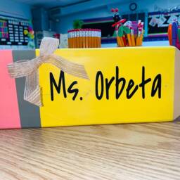 Personalized Giant Wood Pencil Teacher Appreciation Gift, Desk Nameplate - thumbnail 2