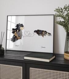 Ireland & Jamaica Map Black & Gold Travel Wall Art Print - Moving Home Gift - thumbnail 1