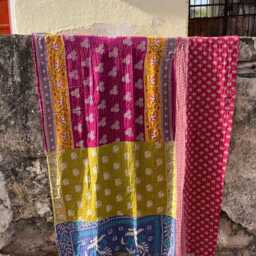Eco-Friendly Vintage Cotton Kantha Quilt Reversible Bed Cover - thumbnail 4
