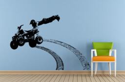 Quad Atv Dirt Racing Rally Jump Trick Stunt Tire Marks Tracks Wall Decal Vinyl Sticker Mural Room Decor L1680 - thumbnail 1