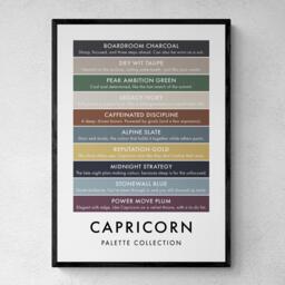 Capricorn Zodiac Sign Funny Colour Palette Print, Astrology Gift, Poster Wall Art - thumbnail 1