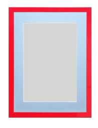 Post Box Red 20mm Picture, Photo, Poster Frame With Blue Mount - thumbnail 1