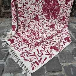 Classic Suzani Cotton Tnt Throw Blanket - Lightweight Decorative Bed & Sofa - thumbnail 3