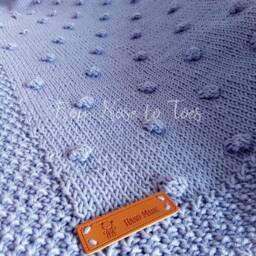 Hand Knitted Baby Blanket, Lavender Cotton Bobble Blanket - thumbnail 2