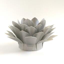 Paper Lotus Lantern -Metallic Silver - thumbnail 3