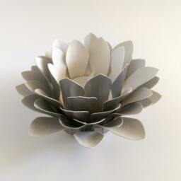 Paper Lotus Lantern -Metallic Silver