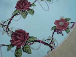 Magnolia Flower Christmas Tree Skirt Xmas Holiday Decor Swedish Fabric Ornament