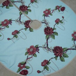 Magnolia Flower Christmas Tree Skirt Xmas Holiday Decor Swedish Fabric Ornament - thumbnail 2