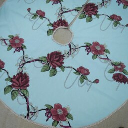 Magnolia Flower Christmas Tree Skirt Xmas Holiday Decor Swedish Fabric Ornament - thumbnail 3