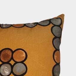 Ombr?? Circle Velvet Cushion, Ochre - thumbnail 3