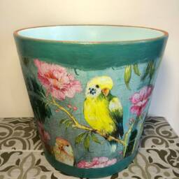 Plant Pots, Ceramic Pot, Pot & Planter, Flower Pot, Garden Pot, Indoor & Outdoor Pot, Decoupage, Gift, Pot Saucer, Home Garden Decoration - thumbnail 2