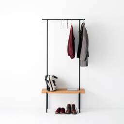 Sturdy Oak Coat Rack With Practical Storage & Enough Hanging Space - thumbnail 3