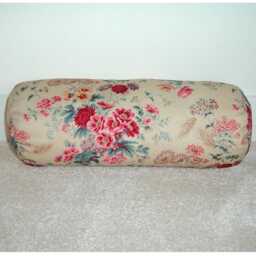 Vintage Roses Bolster Pillow Cover Neck Roll 6x16 Red Pink Old English Rose Beige Cylinder Round Floral Throw Cushion Sham Case 16x6 16