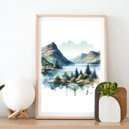 Loch Ness Print Set - Scotland Travel Posters - Birthday Gift Idea Watercolour Poster Monster Wall Art Bedroom Artwork Decor - thumbnail 2