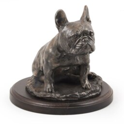 French Bulldog - Sitting, Dog Wooden Base Statue, Limited Edition, Artdog - thumbnail 2