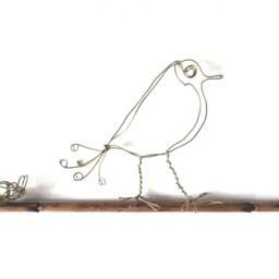 Bird Nest Metal Wire Sculpture Ooak/Wall Decor - thumbnail 2
