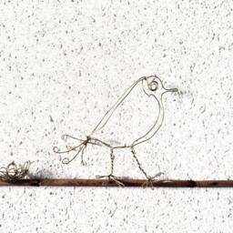 Bird Nest Metal Wire Sculpture Ooak/Wall Decor - thumbnail 3