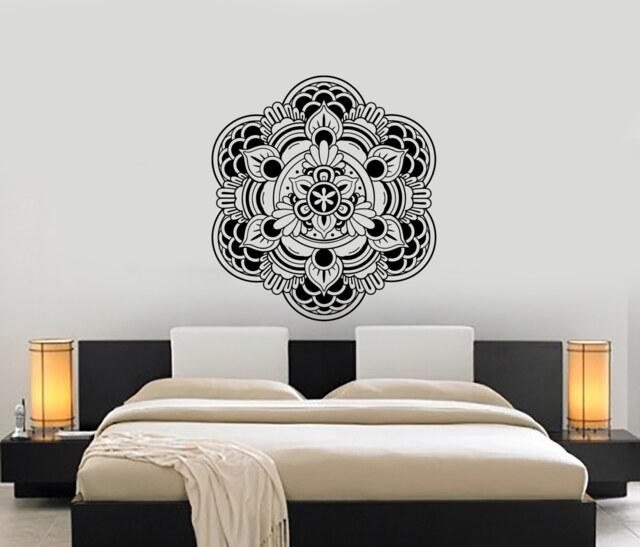Wall Vinyl Decal Yoga Mandala Flower Ornament Studio Decor Room Modern Home - #1230Dz - image 1