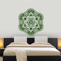 Wall Vinyl Decal Yoga Mandala Flower Ornament Studio Decor Room Modern Home - #1230Dz - thumbnail 2
