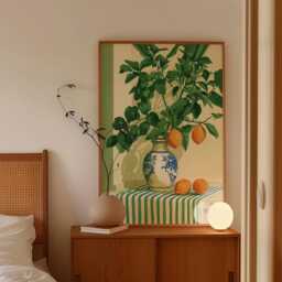 Lemon Tree Kitchen Print, Mediterranean Still Life, Citrus Wall Art - thumbnail 2