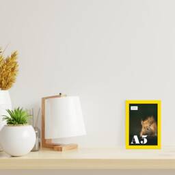 A5 Yellow Picture Frame, Photo Frame Size, Poster With Mount For A6 Print Option, Made in The Uk, Wall Art Fame - thumbnail 2