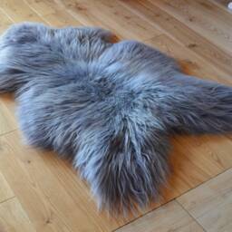 Gray Icelandic Sheepskin Rug Natural Island Lambskin Throw - thumbnail 4