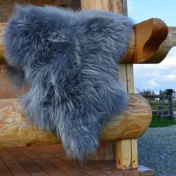 Gray Icelandic Sheepskin Rug Natural Island Lambskin Throw - thumbnail 3