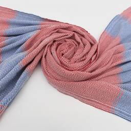 "Red & Blue Towel, Turkey Towel, Cotton Towel, Soft Towel, Zigzag Peshtemal, Turkish Towel, 40""x70" - thumbnail 4