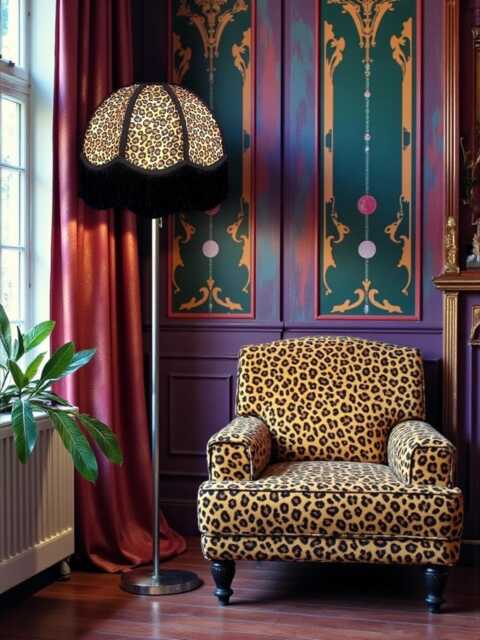 Traditional Handmade Leopard Print Floor Standard Lampshade Bedside Lamps Table Lamp Shades Ceiling Light Pendants - image 1