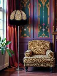 Traditional Handmade Leopard Print Floor Standard Lampshade Bedside Lamps Table Lamp Shades Ceiling Light Pendants - thumbnail 1