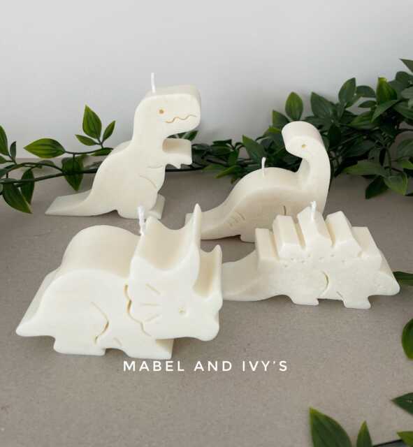 Quirky Unique Elegant Dinosaur Candle Set Fragranced Soy Wax Handmade Home Decor - image 1