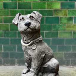 Concrete Jack Terrier Dog Sculpture Stone Russel Figurine Outdoor Statue Cement Pet Ornament Animal Decoration Dog Lover Gift - thumbnail 4