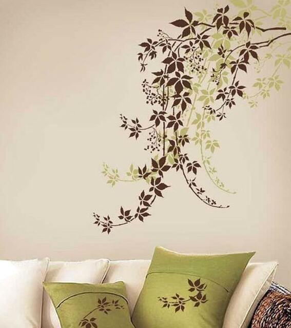 Wall Stencil Virginia Creeper Med. - Reusable Stencils Better Than Decals - image 1