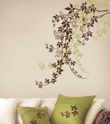 Wall Stencil Virginia Creeper Med. - Reusable Stencils Better Than Decals