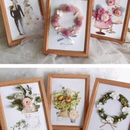 Framed Dried Flowers Wall Decor Floral Frame Pink Flower Arrangements Picture Art Home Wedding Christmas Gift - thumbnail 3