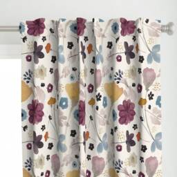 Spring Floral Curtain Panel - Watercolor Nursery Garden Botanical Modern Custom By Jenflorentine - thumbnail 1