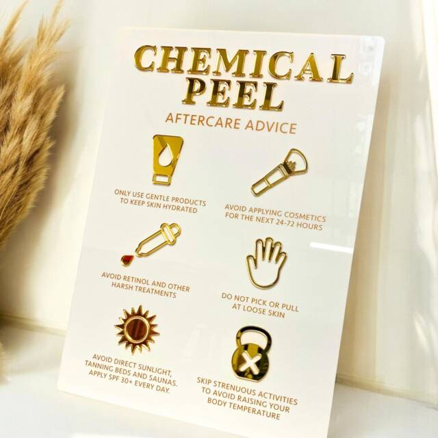 Chemical Peel Aftercare Advice Sign - 3D Acrylic Aesthetics Display Signage Beauty Clinic Wall Decor Salon Information A3 Size - image 1