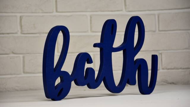 Bath Sign/Farmhouse Bathroom Signs Wooden Letters Cutout Words Wood Home Decor Signs /Wall Sign Bath - image 1