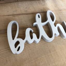 Bath Sign/Farmhouse Bathroom Signs Wooden Letters Cutout Words Wood Home Decor Signs /Wall Sign Bath - thumbnail 3